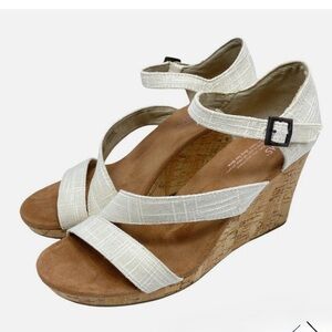 Women's Cream Wedge Sandals, TOMS